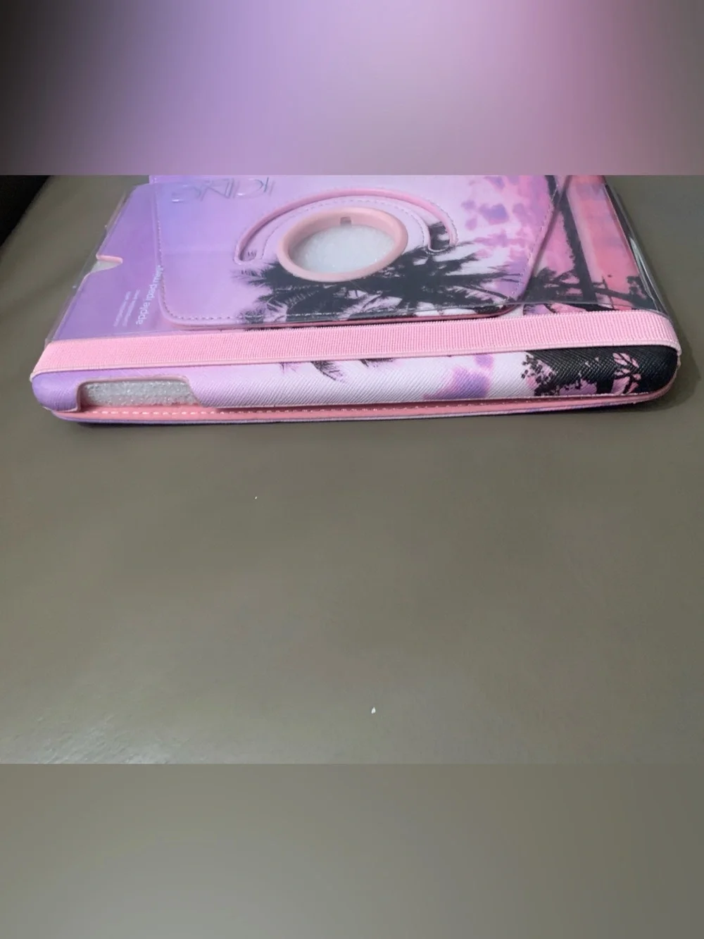 Apple IPad Mini Pink & Purple Palm Sunset Rotating Tablet Case